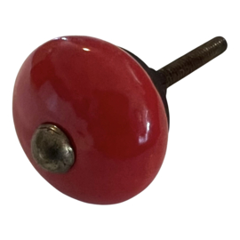 Antiek rood kastknopje messing kroon