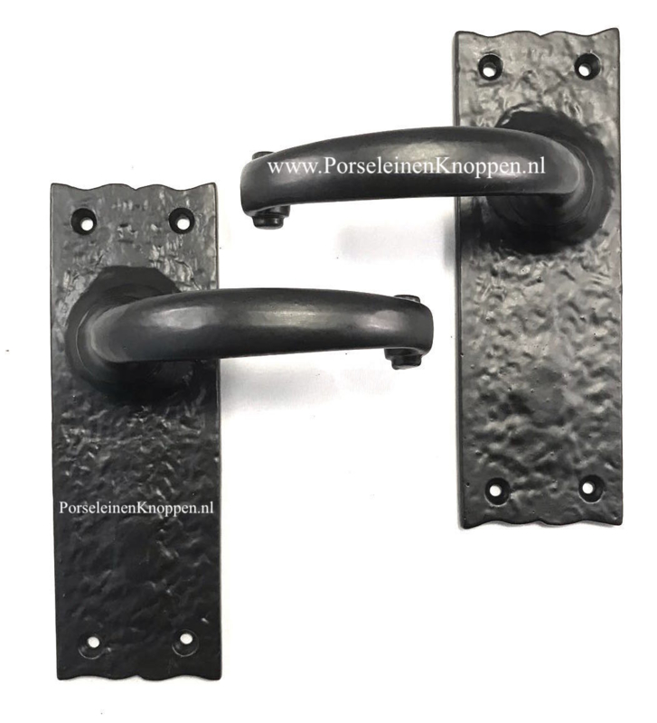 Smeedijzeren deurkruk Castle Wave, tijdloze deurklink 150mm | Aanbieding Deurklinken Scharnieren | Porseleinen Knoppen