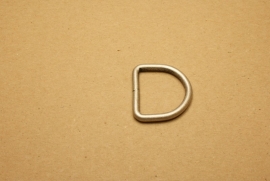 D-ring gelast oud zilver 30mm