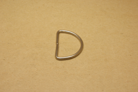 D-ring ongelast nikkel 40mm