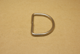 D-ring ongelast nikkel 50mm