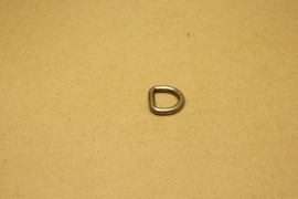 D-ring ongelast oud nikkel 15mm