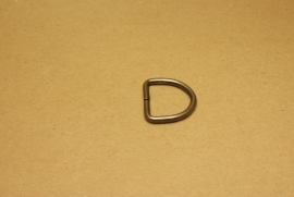 D-ring ongelast oud nikkel 30mm