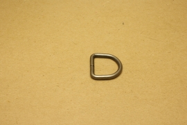 D-ring ongelast oud nikkel 25mm