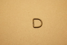 D-ring ongelast oud goud 20mm