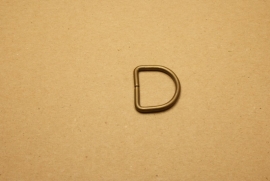 D-ring ongelast oud goud 25mm