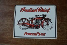 Indian Power Plus emaille plaat 33x26 cm