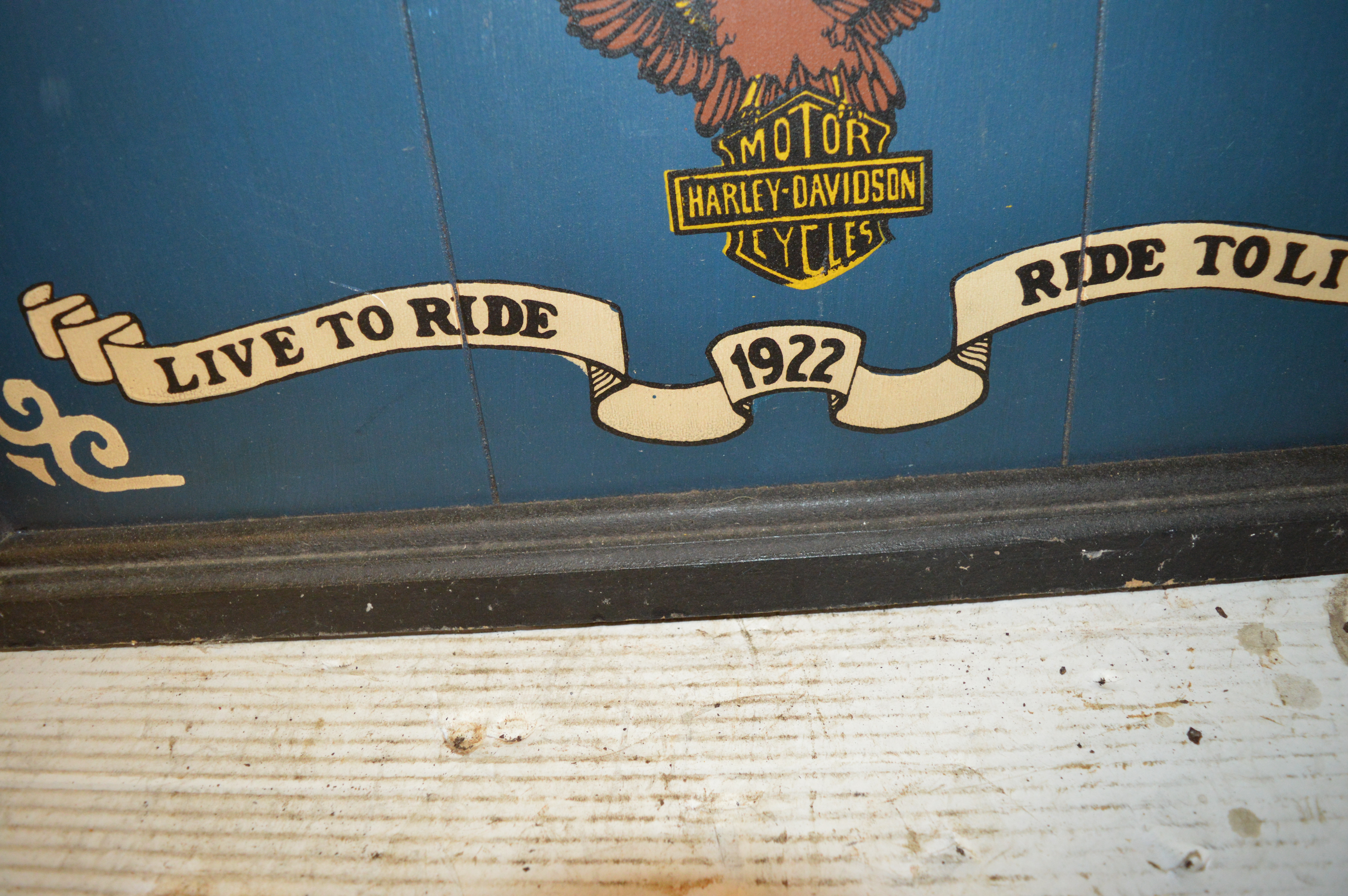 Harley Davidson reclame plaat hout(Indian Motor)