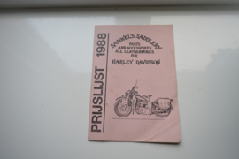 Harley Davidson Samwel'sSaddlery prijslijst 1988