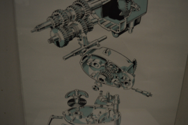 Triumph A poster versnelling bak swing arm 61.5x42 cm