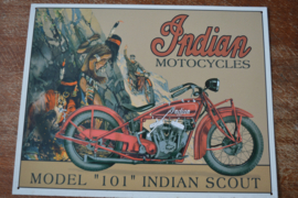 Indian Model 101 Scout 40x31 cm reclame plaat