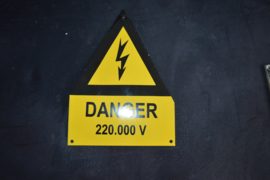 Emaille bord Danger 220.000v
