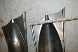 Tweetakt Uitlaat eind stukken/lengte 24 cm/breed 90/150mm