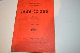 Jawa/CZ 350 2 cilinders 1954 onderdeln boek