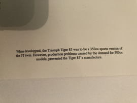Triumph Tiger 85 500cc Ansicht Kaart nr 12