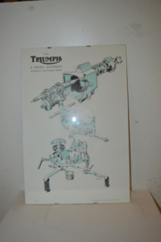 Triumph A poster versnelling bak swing arm 61.5x42 cm