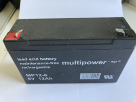 accu 6 volt 12 amp MP12-6 onderhoudsvrij