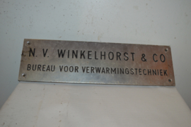 NV Winkelhorst aluminium naam plaat 52x15x1cm