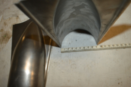 Tweetakt Uitlaat eind stukken/lengte 24 cm/breed 90/150mm