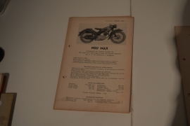 Nsu Max 1953 instructie en onderhoud boek 15 bladen
