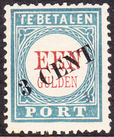 Port P27 TYPE III Overdruk van de 1 gulden Ongebruikt cataloguswaarde 35.00