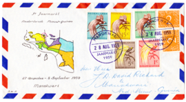 Speciale cover met speciaal stempel Manokwari jaarmarkt 28-8-1959