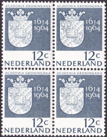 Plaatfout 816 PM14 in blok van 4 Postfris