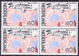 Plaatfout  1133 P  in blok van 4 Postfris   Cataloguswaarde  40.00