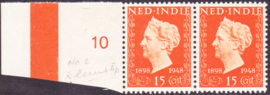 Ned. Indie plaatfout  347 P2 Postfris Cataloguswaarde 15,00
