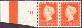 Ned. Indie plaatfout 347 P2 Postfris Cataloguswaarde 15,00