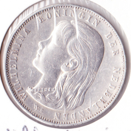 Nederland 1 gulden Zilver 1892 Koningin Wilhelmina ZF+