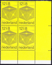 Plaatfout  965 PM1 Postfris in blok van 4 Cataloguswaarde 28.00