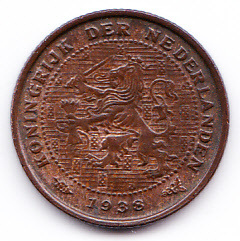 Halve cent 1938 Koningin Wilhelmina   (Pracht)