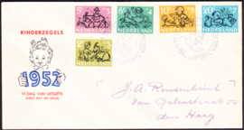 FDC E11 ''Kinderpostzegels 1952'' Geschreven adres met dichte klep