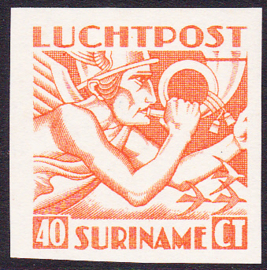 Suriname Proef  van NVPH LP 4/16 de 40 Ct. Mercuriuskop Luchtpost
