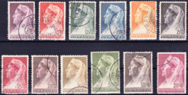 NVPH 126/137 Wilhelmina met sluier Gestempeld Cataloguswaarde: 48,50