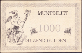 1000 Gulden muntbiljet TYPE 1 Amsterdamse tekenschool 1920's