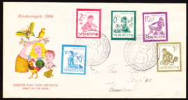 FDC E4  ''Kinderzegels 1950''  geschreven adres met dichte klep