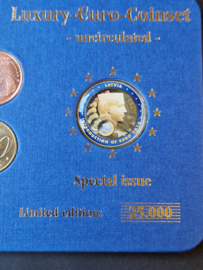Luxury euro setje Letland 2014 UNC met extra € 2 met emaille laag