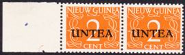 Ned. Nieuw Guinea / UNTEA  Opdrukafwijking UNafw PM5  op de 2 CT Postfris
