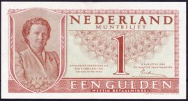 1 Gulden bankbiljet Juliana 1949 NR 07-1a kwaliteit P+ vrijwel UNC