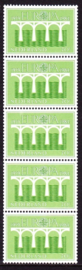 Rolzegel 1308R strip van 5 Postfris  S-0127
