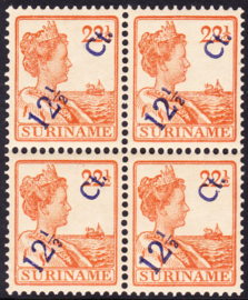 NVPH 115 Hulpuitgifte Koningin Wilhelmina in blok van 4 Postfris Cataloguswaarde 220,00++