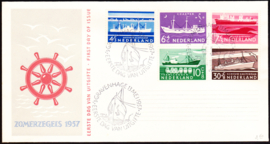 FDC E29  Zomerzegels 1957 Gewist adres met dichte klep