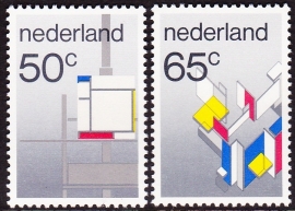 NVPH  1287-1288  Beweging de Stijl Postfris