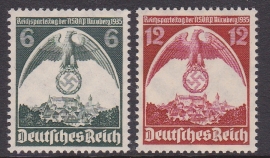 Mi 586-587 Reichsparteitag Nurnberg Postfris Cataloguswaarde: 20,00 