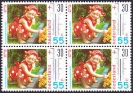 Plaatfout 1444 P Postfris inblok van 4 Cataloguswaarde 60.00