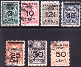 NVPH 82-88 Brandkastzegels overdruk tot frankeerzegels Gestempeld Cataloguswaarde: 45,00