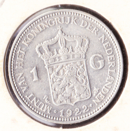 Nederland 1 gulden Zilver 1922 Koningin Wilhelmina ZF/P