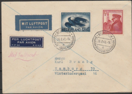 Luchtpostcover met stempels Deutsche dienstpost Niederlande GRONINGEN